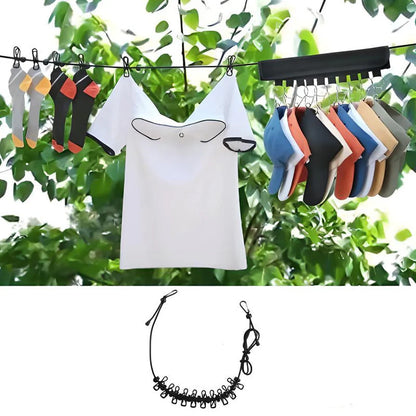 Пренослива жица за облека со штипки